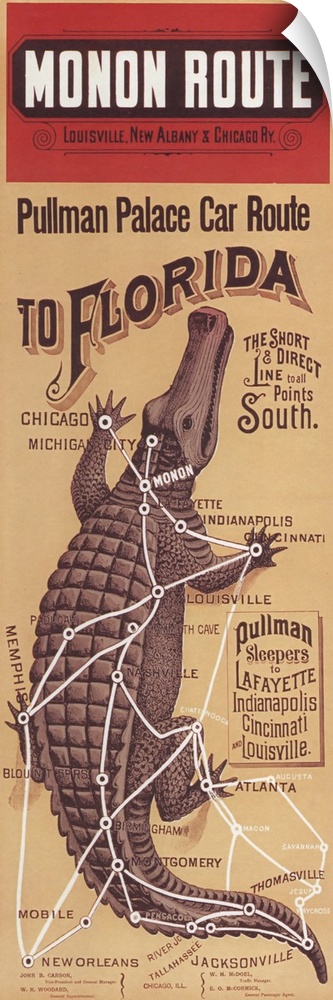 Vintage advertisement artwork for Monon Route.