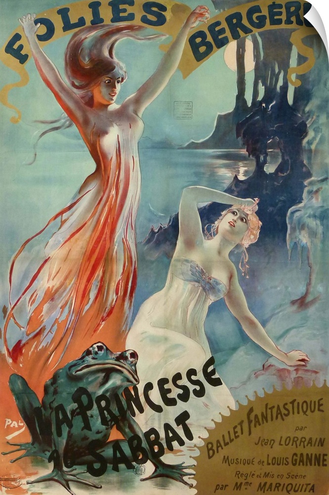 Vintage poster advertisement for Folies Bergere Pal.