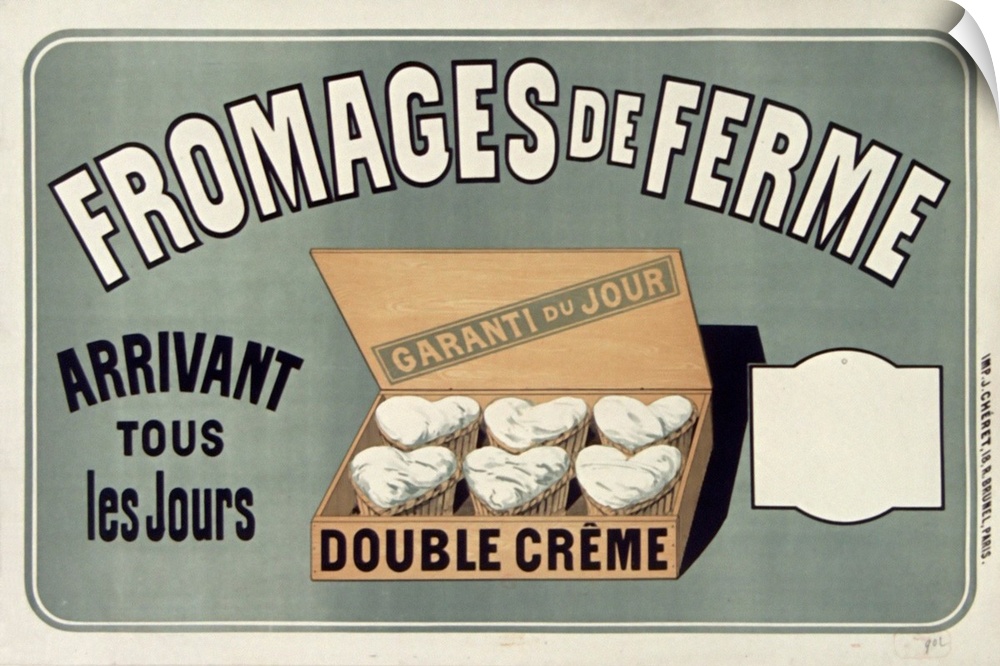 Vintage poster advertisement for Fromages De Ferme.