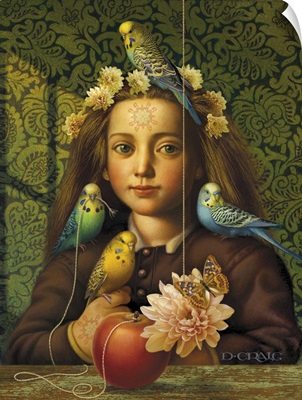 Girl With Parakeets