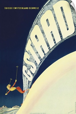 Gstaad, Skiing Poster