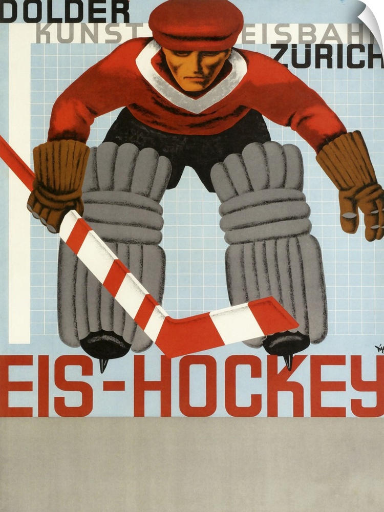 Vintage poster advertisement for Hockey.