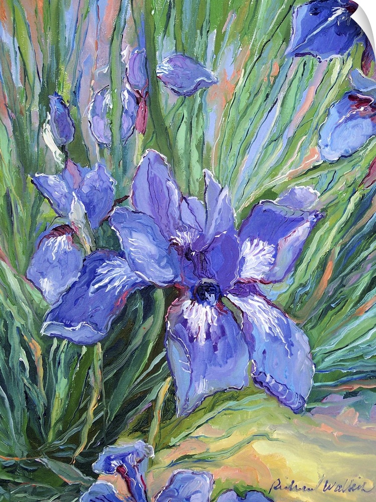 Painting of purple iris's.