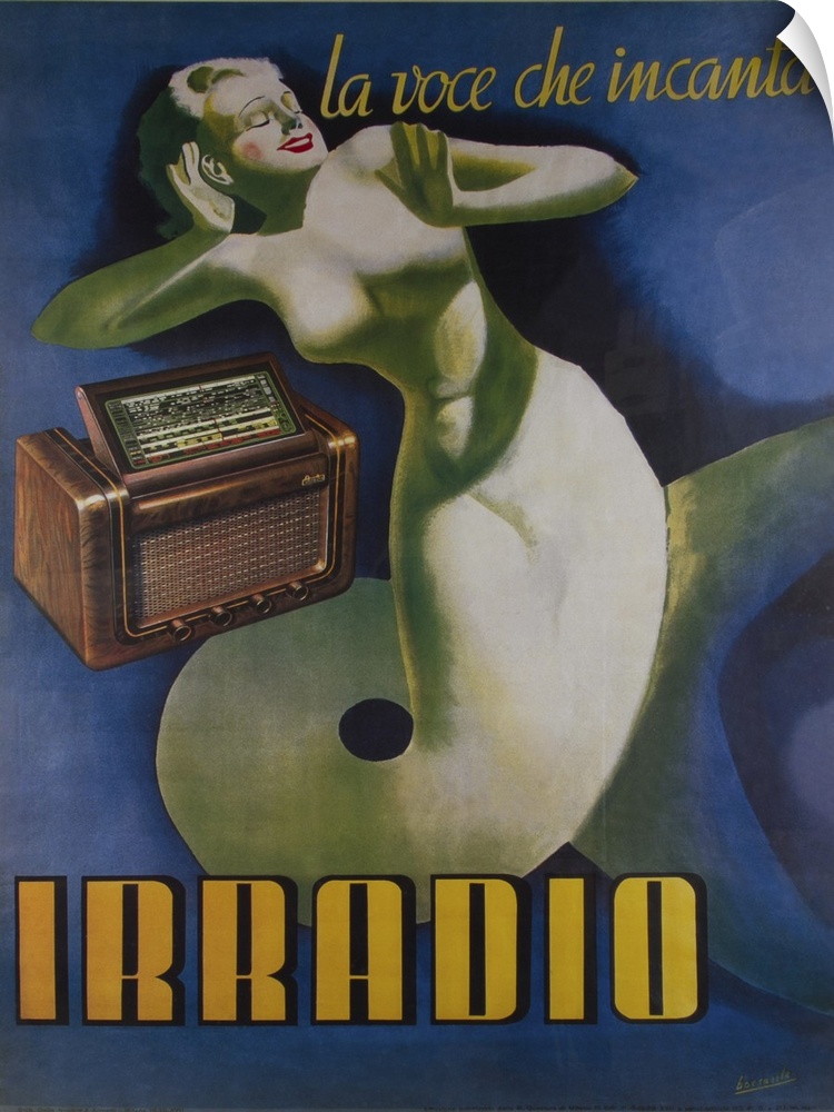 Vintage poster advertisement for Irradio.