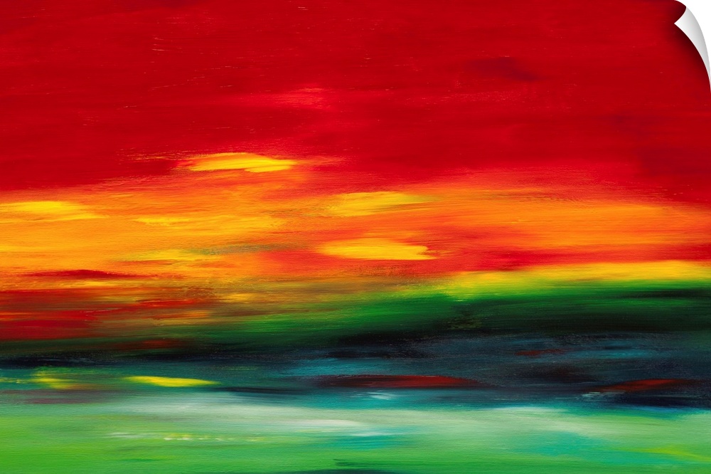 Contemporary abstract resembling a vibrant sunset sky.