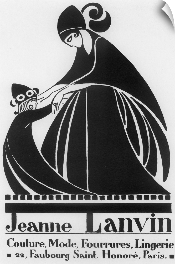 Vintage poster advertisement for Jeanne Lanvin.
