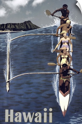 Kayak Hawaii - Vintage Travel Advertisement