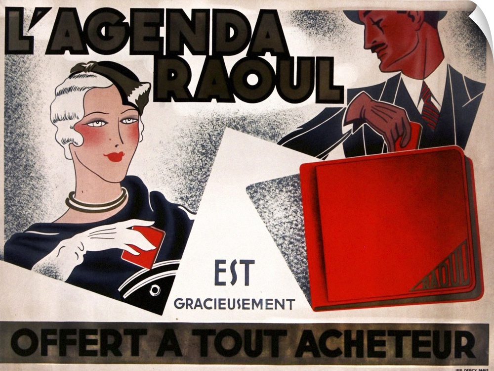 Vintage poster advertisement for La Agenda Raoul.