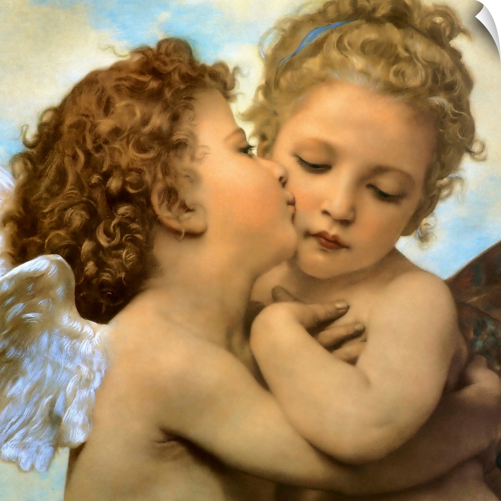 Close-up of L'Amour et Psyche, enfants, translated to Cupid and Psyche as Children. It is also erroneously known as 'The F...
