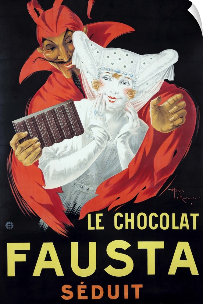Vintage poster advertisement for Le Chocolat Fausta.