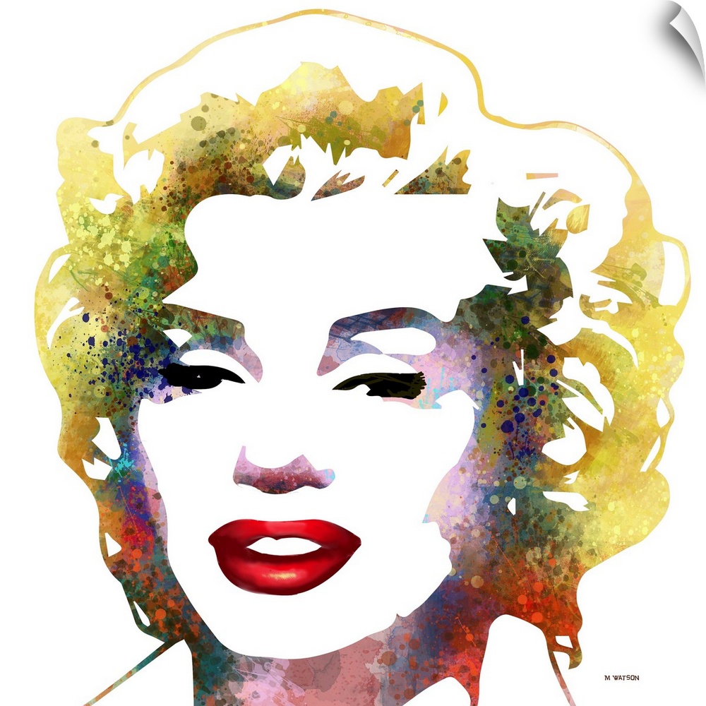 Contemporary colorful portrait of Marliyn Monroe.