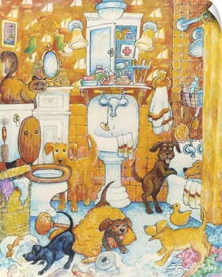 Orange Bathroom Pups