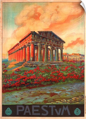 Paestum, Italy - Vintage Travel Advertisement