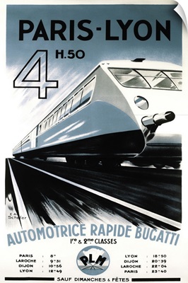 Paris, Lyon, Railway Travel Poster
