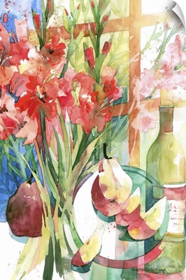 Pears and Gladiolas