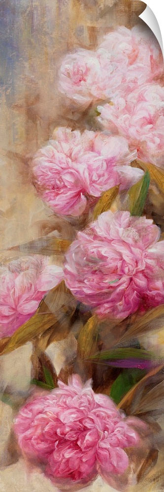 Contemporary painting of a group of peonies.
