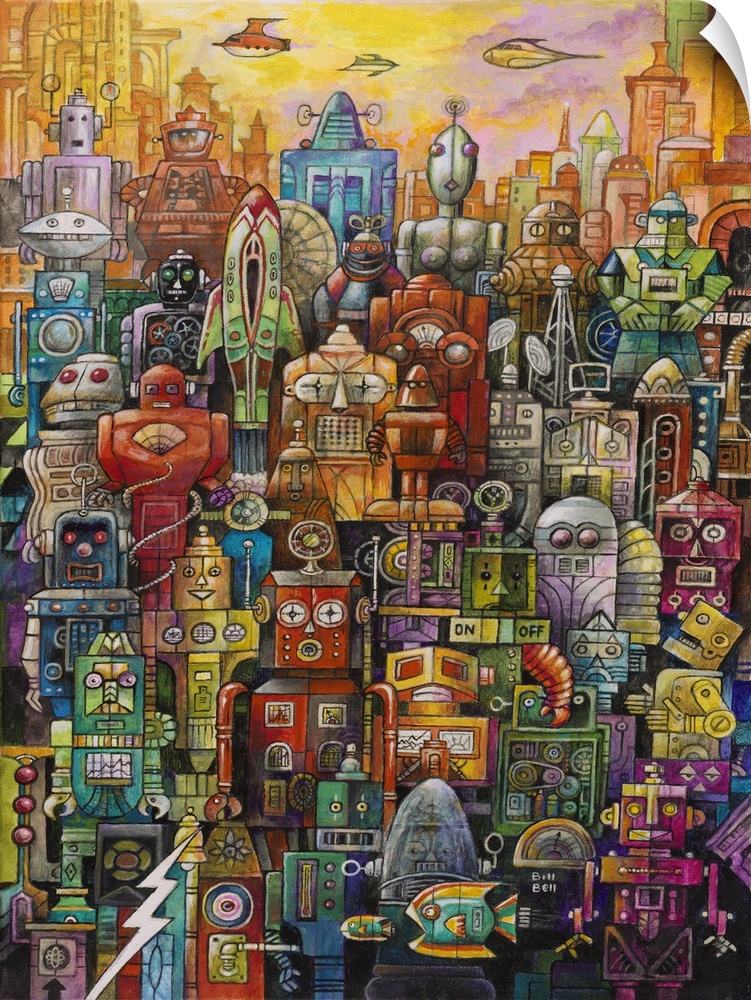 A painting of a group of robots.