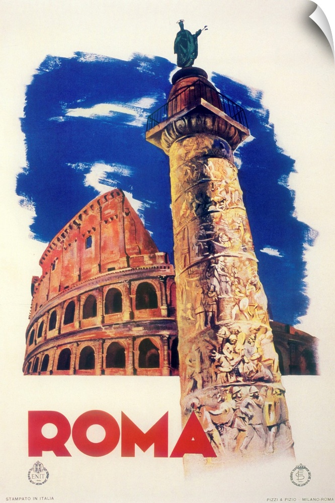 Vintage poster advertisement for Roma.