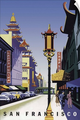San Francisco, Chinatown - Vintage Travel Advertisement