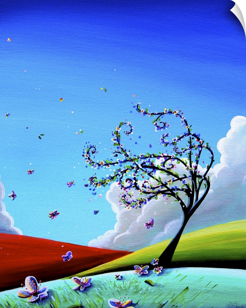 Whimsical contemporary painting using soft subtle colors and dreamlike themes.