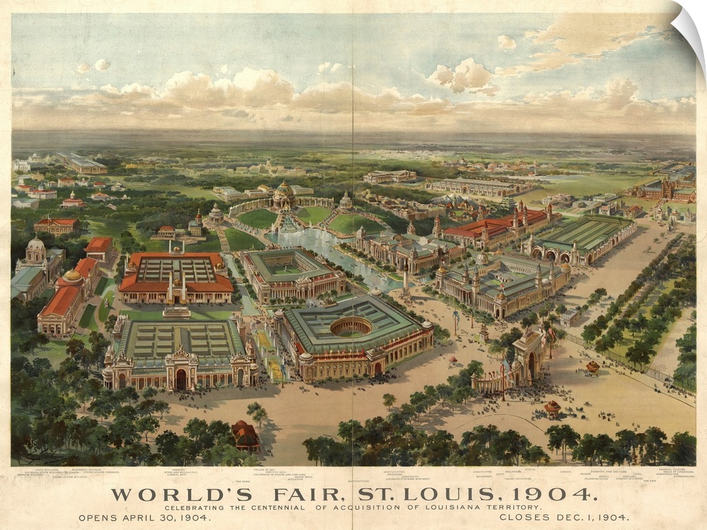 vintage Map of the St Louis Worlds Fair