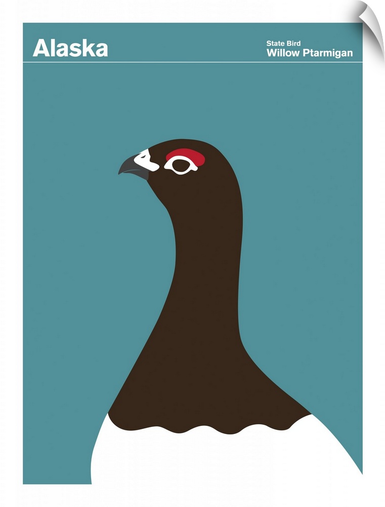 State Posters - Alaska State Bird: Willow Ptarmigan