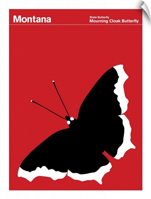 State Posters - Montana State Butterfly: Mourning Cloak Butterfly