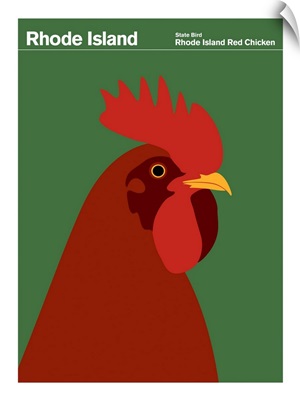 State Posters - Rhode Island State Bird: Rhode Island Red Chicken