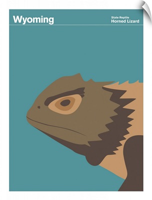 State Posters - Wyoming State Reptile: Horned Lizard