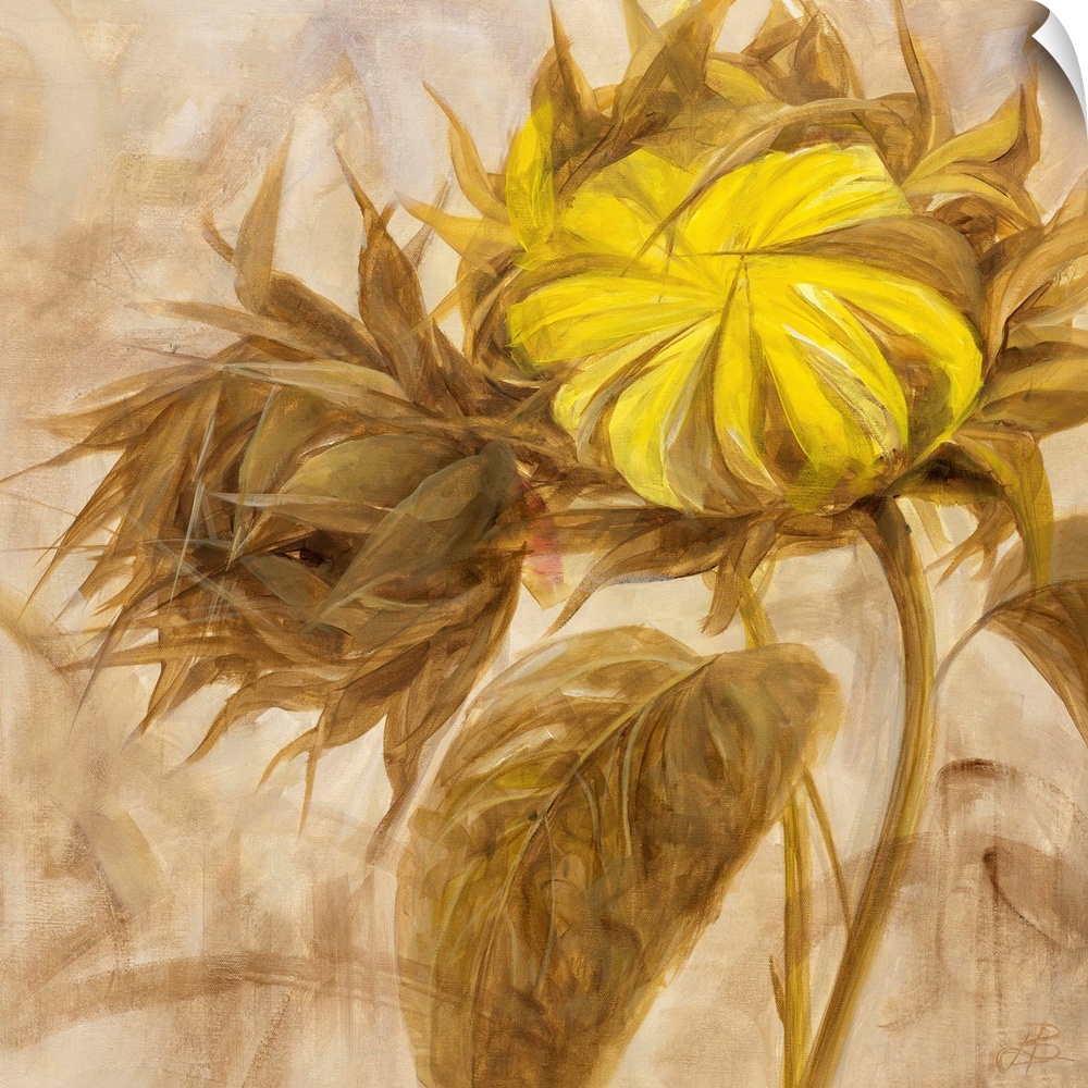 Contemporary painting of a sunflower