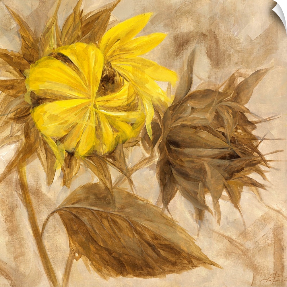 Contemporary painting of a sunflower