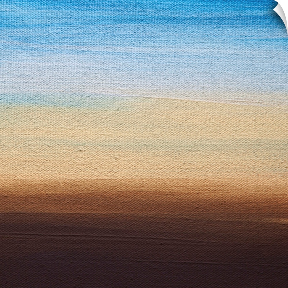 Contemporary color block painting resembling a sunset.