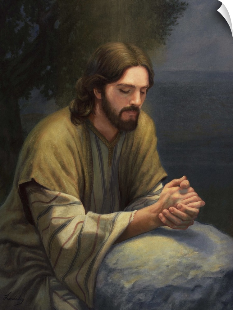 Jesus praying.