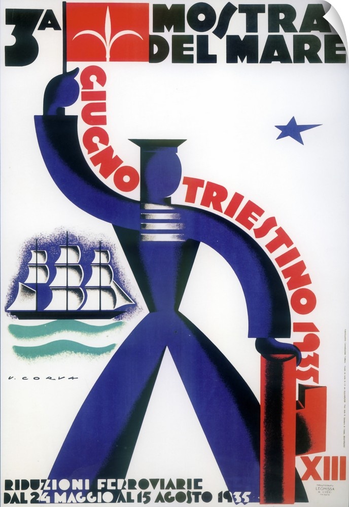 Vintage poster advertisement for Triestino.