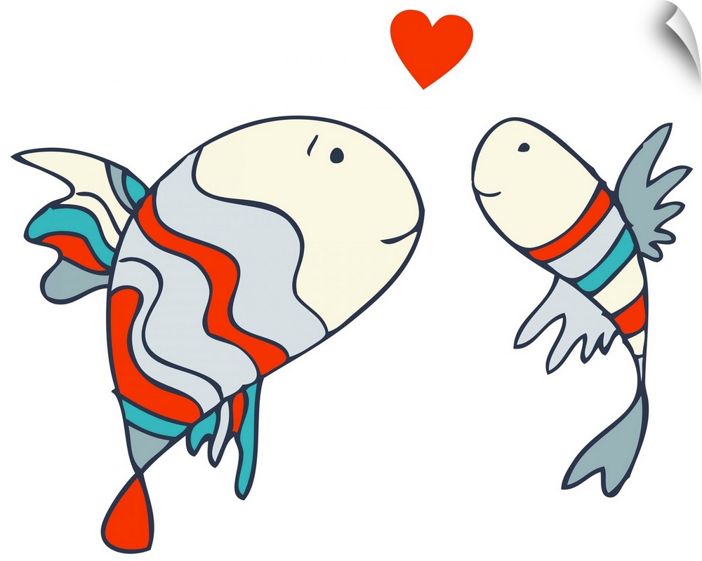 fish, heart, love