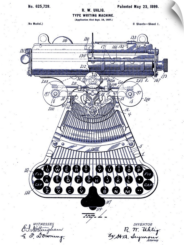 Type Writing Machine, Patented 1899