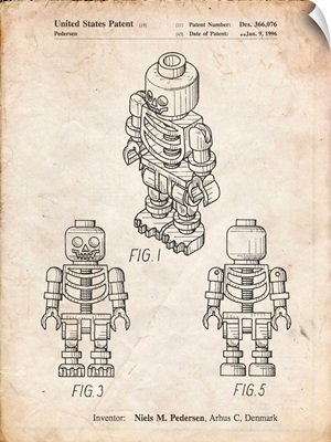 Vintage Parchment Lego Skeleton Patent Poster