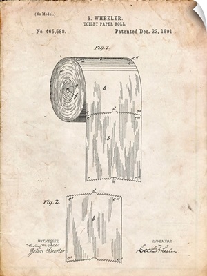 Vintage Parchment Toilet Paper Patent