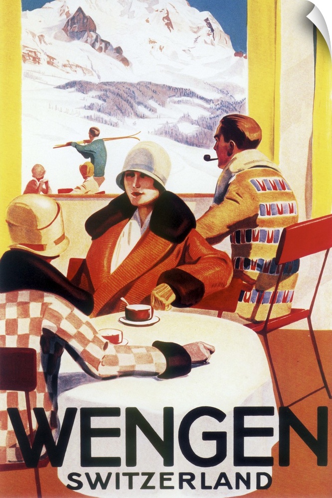 Vintage poster advertisement for Wengen