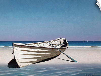White Boat On Beach