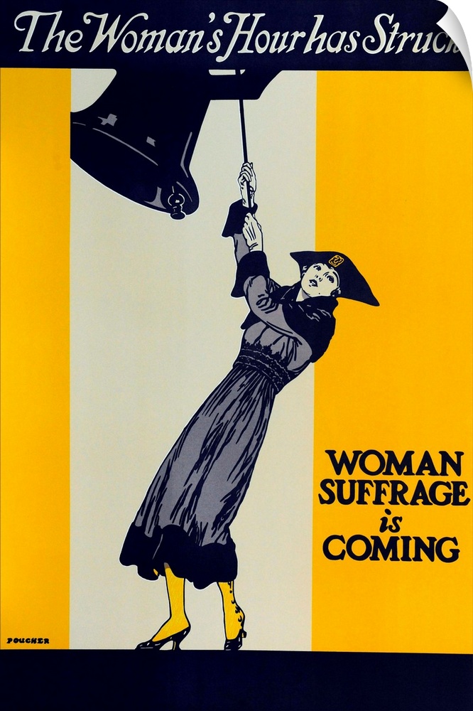 Vintage poster advertisement for Womans Suffrage.