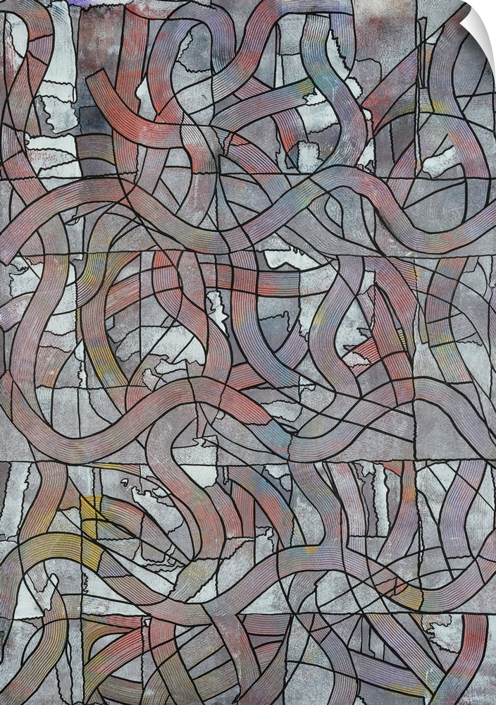 Painting of the aerial view of a serpent inspired by the dreaming.
