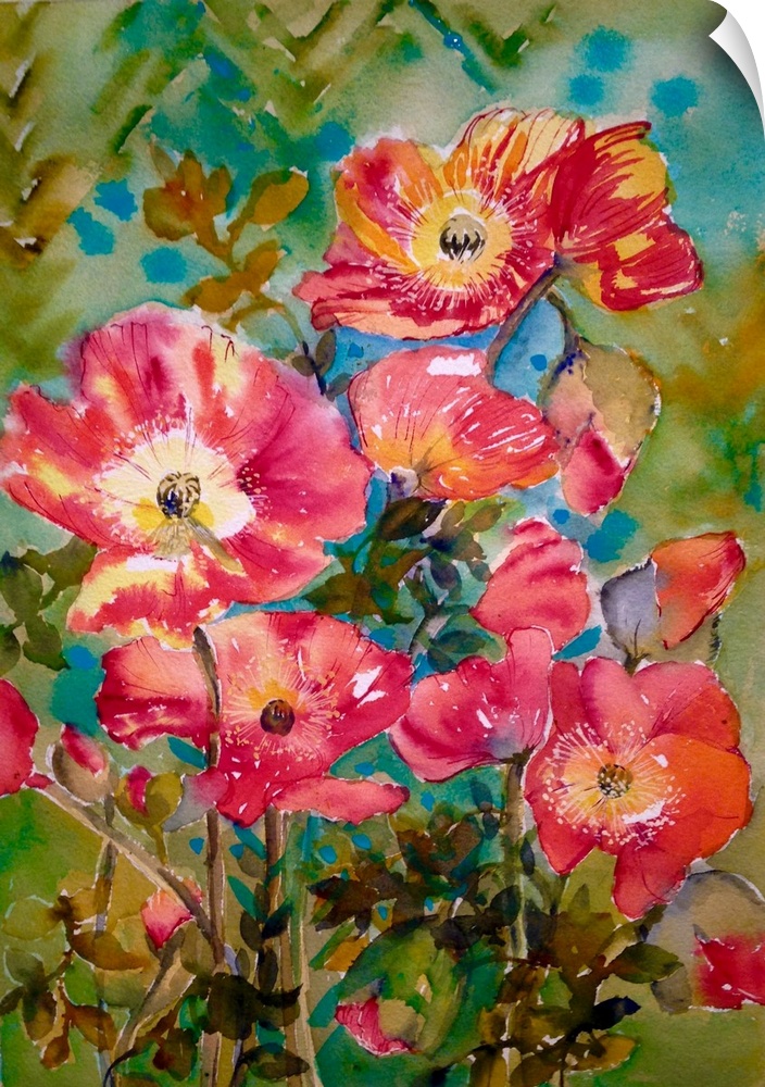 Red poppies that I found irresistible at the markets and had to paint.