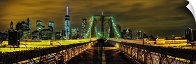 Brooklyn Bridge And Lower Manhattan Panoramic View