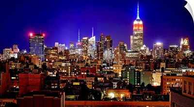 Empire State Building And Manhattan At Night