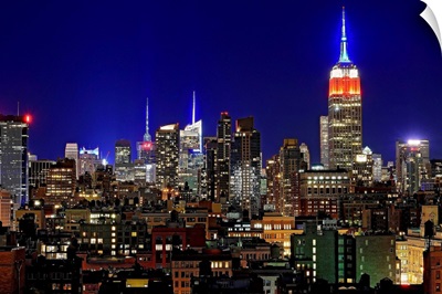 Empire State Building And Manhattan At Night