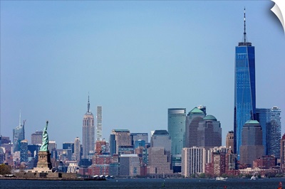 Freedom Tower, Empire State Building And Statue Of Liberty