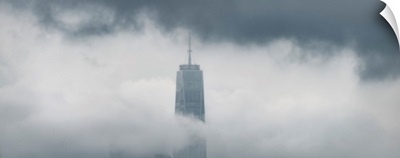 Freedom Tower Panoramic View Among Clouds