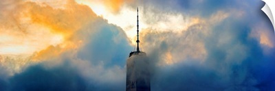 Freedom Tower Panoramic View From Among Clouds
