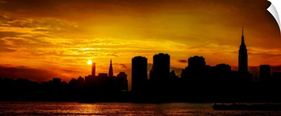 Manhattan Panoramic View At Sunset
